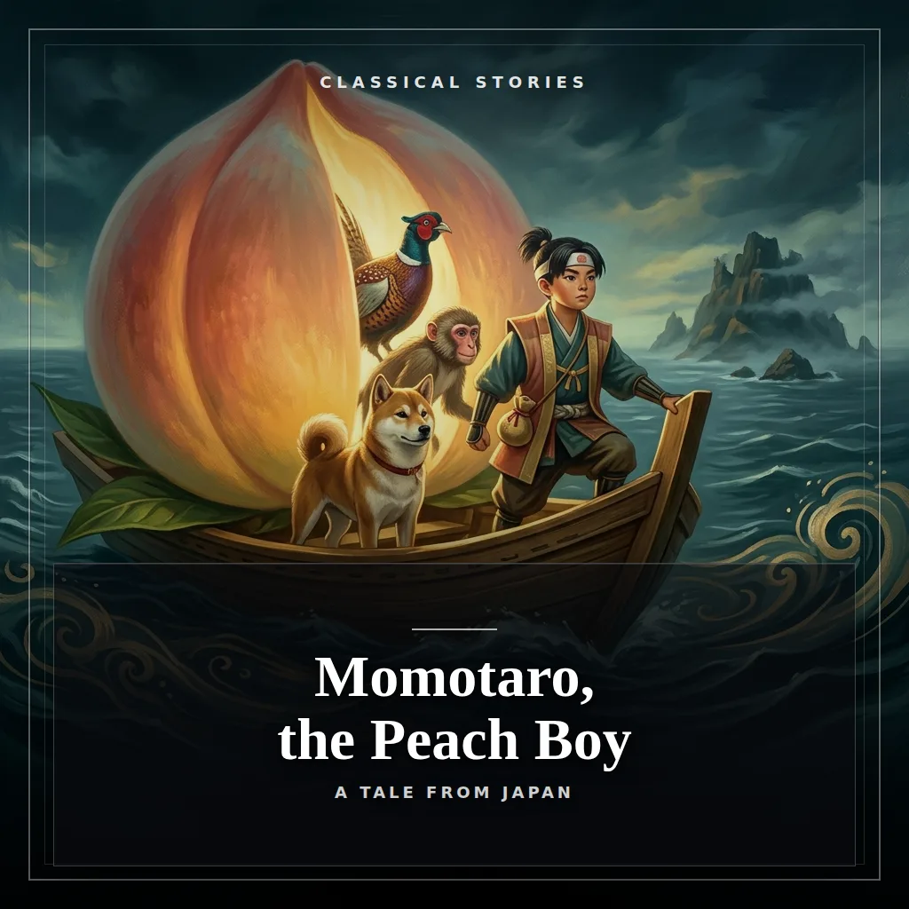 Audiobook cover: Momotaro, the Peach Boy