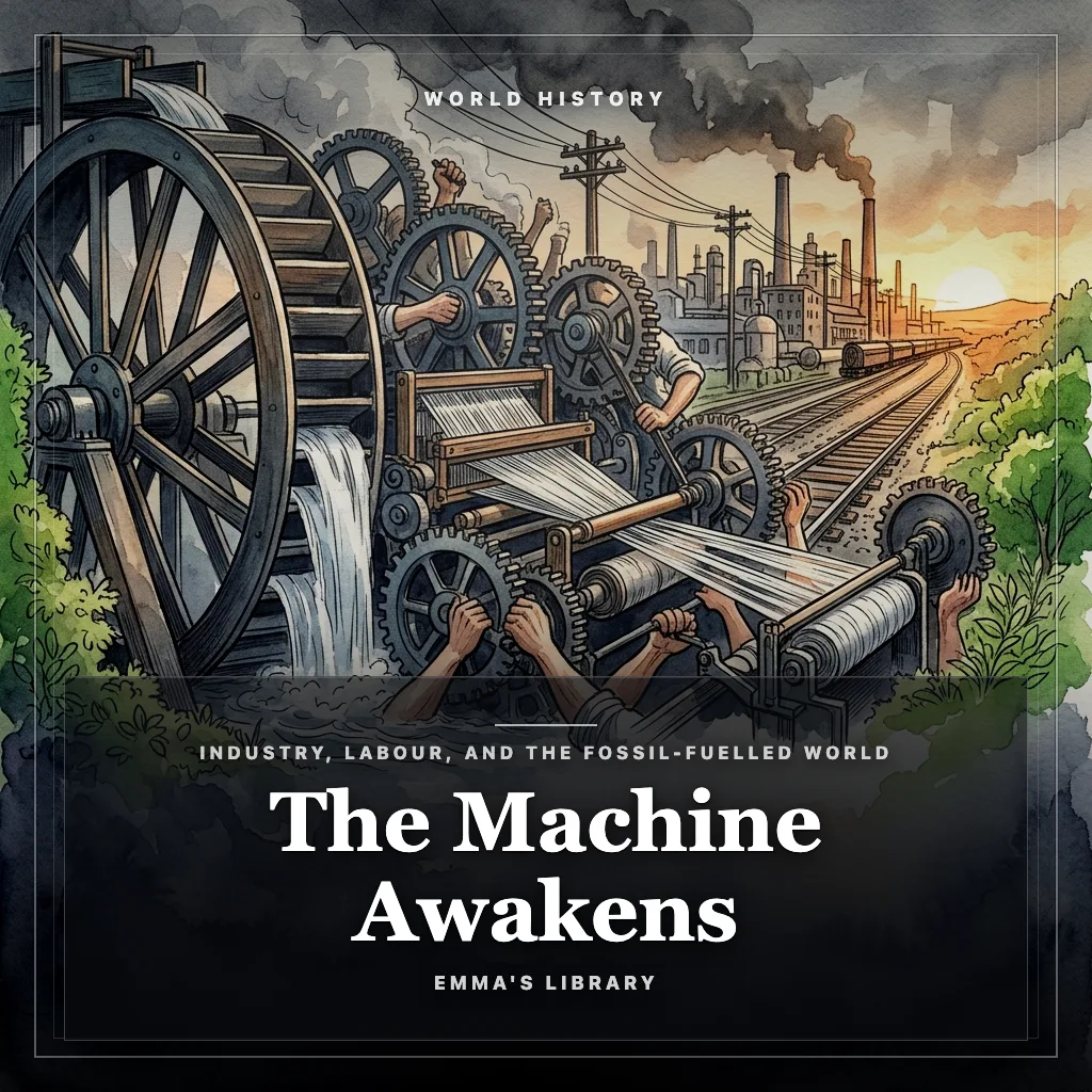 Audiobook cover: The Machine Awakens: Industry, Labour, and the Fossil-Fuelled World